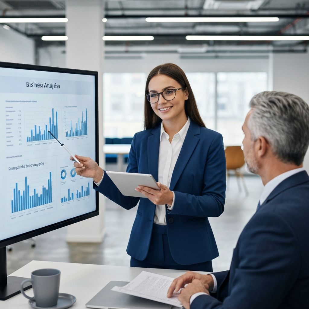 Consultor presentando análisis de reportes de gestión a equipo directivo
